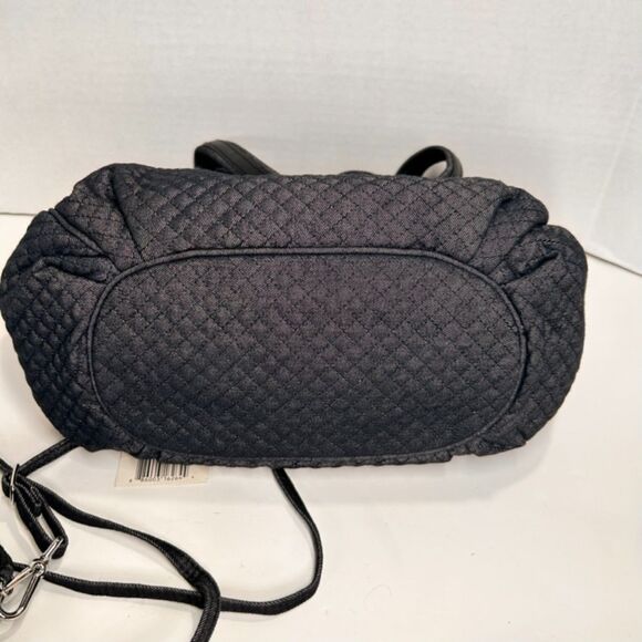 Vera Bradley Solid Shoulder Purse and Matching Crossbody Wallet w/ Wristlet RFID - Picture 7 of 15